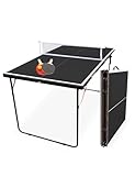 MUWO Indoor Faltbare Mini-Tischtennisplatte, Robustes Stahlgestell. Kompakt, mit Tragegriff. 137 × 76 cm, inkl. Netz, Zwei Schläger und...