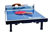 Donic-Schildkröt Tischtennis-Mini-Tisch, komplettes Set mit 2 Schlägern und 1 Ball, Platte zusammenklappbar - Aktenkoffer-Größe, Blau, Abmessungen...